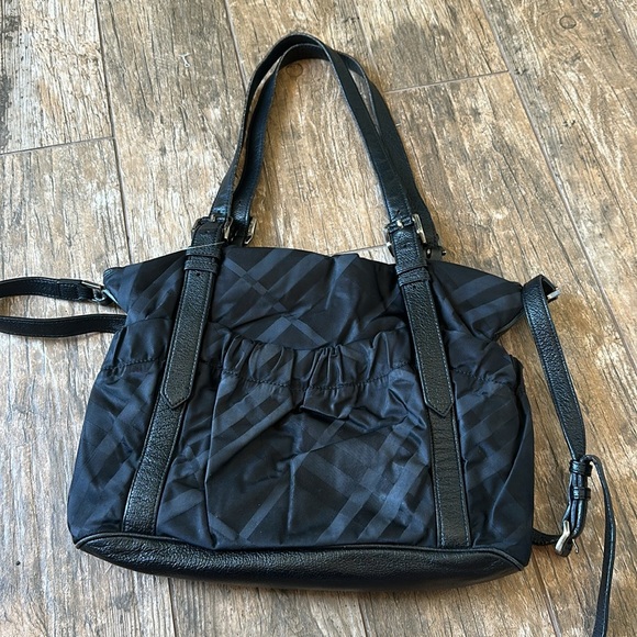 Burberry shoulder tote crossbody bag black slouch bag needs TLC Project - Picture 6 of 11